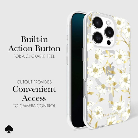 Kate Spade New York schützende Edelsteine MagSafe - iPhone 16 Pro Fall (Sunshine Floral)