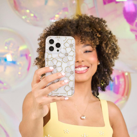 Case-Mate Floral Gems MagSafe - iPhone 16 Pro tok (arany)